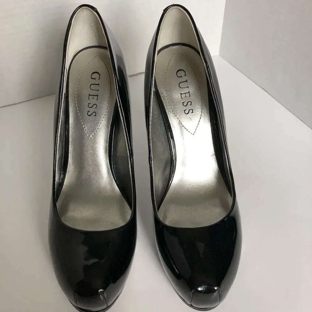 Guess Black Patent Leather 5 Inch Heels, Size 6.5M - Picture 2 of 8